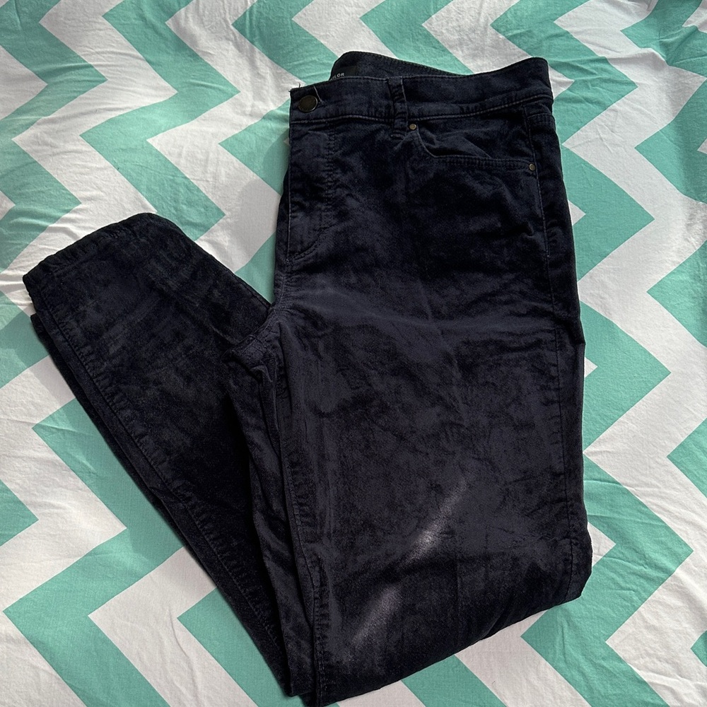 Ann Taylor Dark Navy Velvet Skinny Jeans Size 10